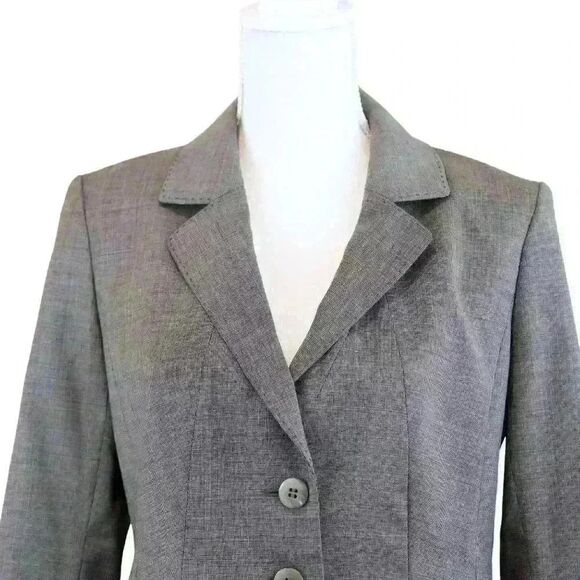 NWT Classiques Entier Wool Blazer Suit Jacket Gray Brown Color Size 8 Petite - Picture 2 of 8